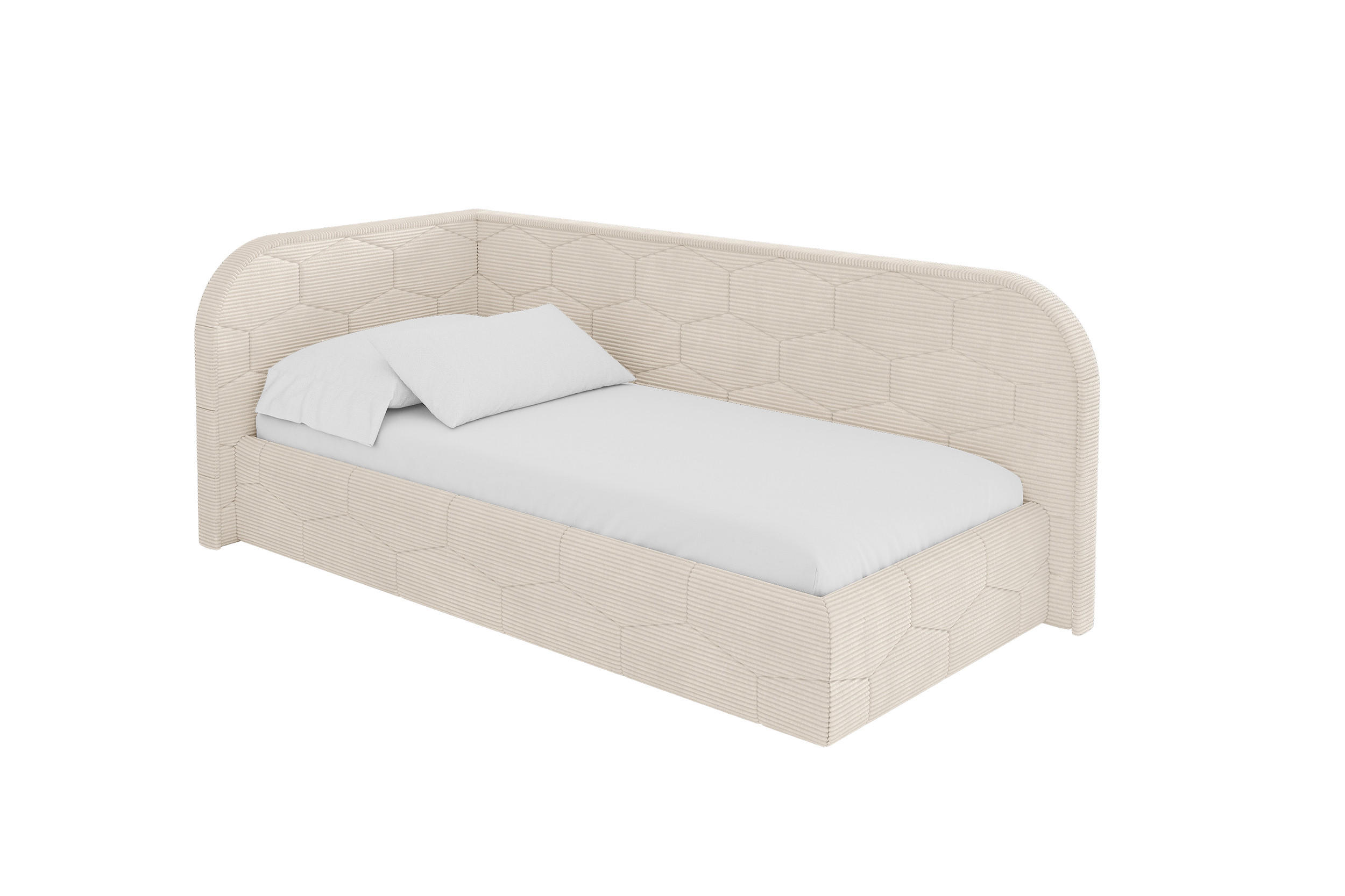 ALTDECOR JEDNOLŮŽKOVÁ POSTEL pro mládež s úložným prostorem a matrací H3/H4, vpravo - JAXY 100x200 béžová