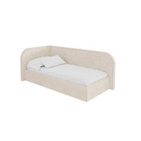 EINZELLBETT Jugendbett mit Bettkasten und Matratze H3/H4, Rechts - JAXY 90x200 Beige - Kaschmir, Holzwerkstoff/Textil (90/200cm) - ALTDECOR