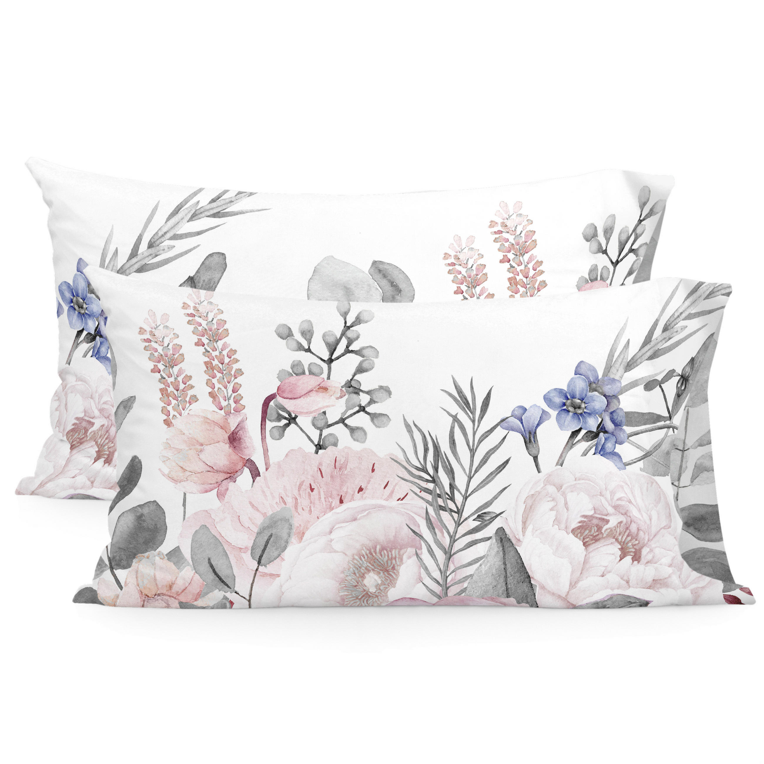 KISSENBEZUG delicate bouquet 50x75 cm (x2) mehrfarbig - Multicolor, Textil (50/75cm) - Happy Friday