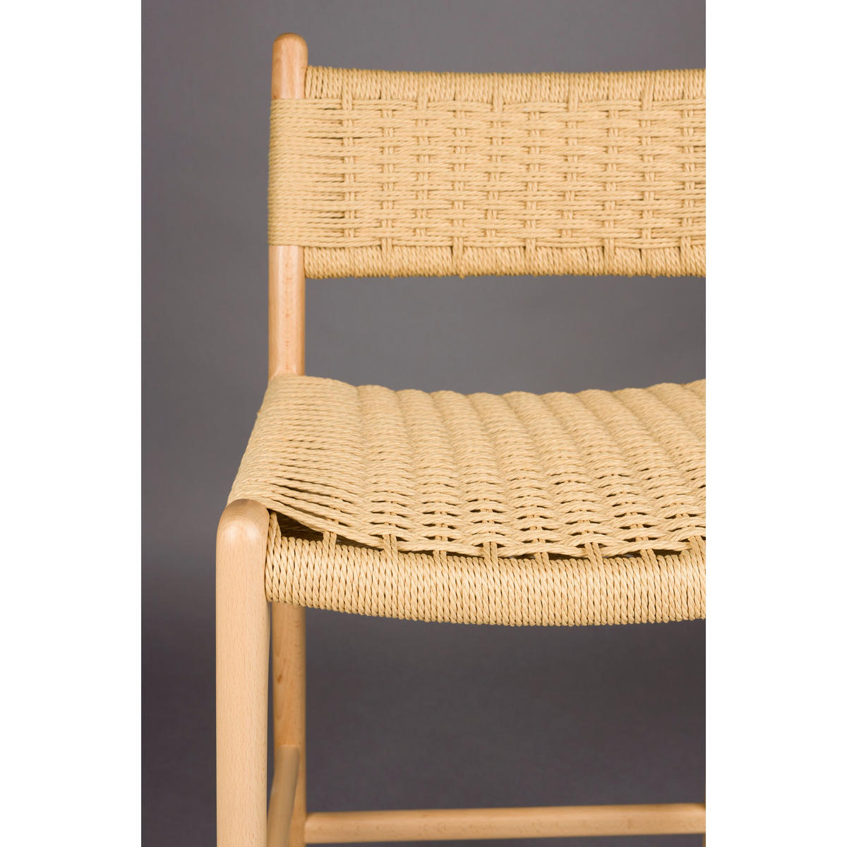 BARHOCKER Cecile Rückenlehne 67,5 cm Naturel - Beige, Holz (48/95.5/47cm) - Dutchbone