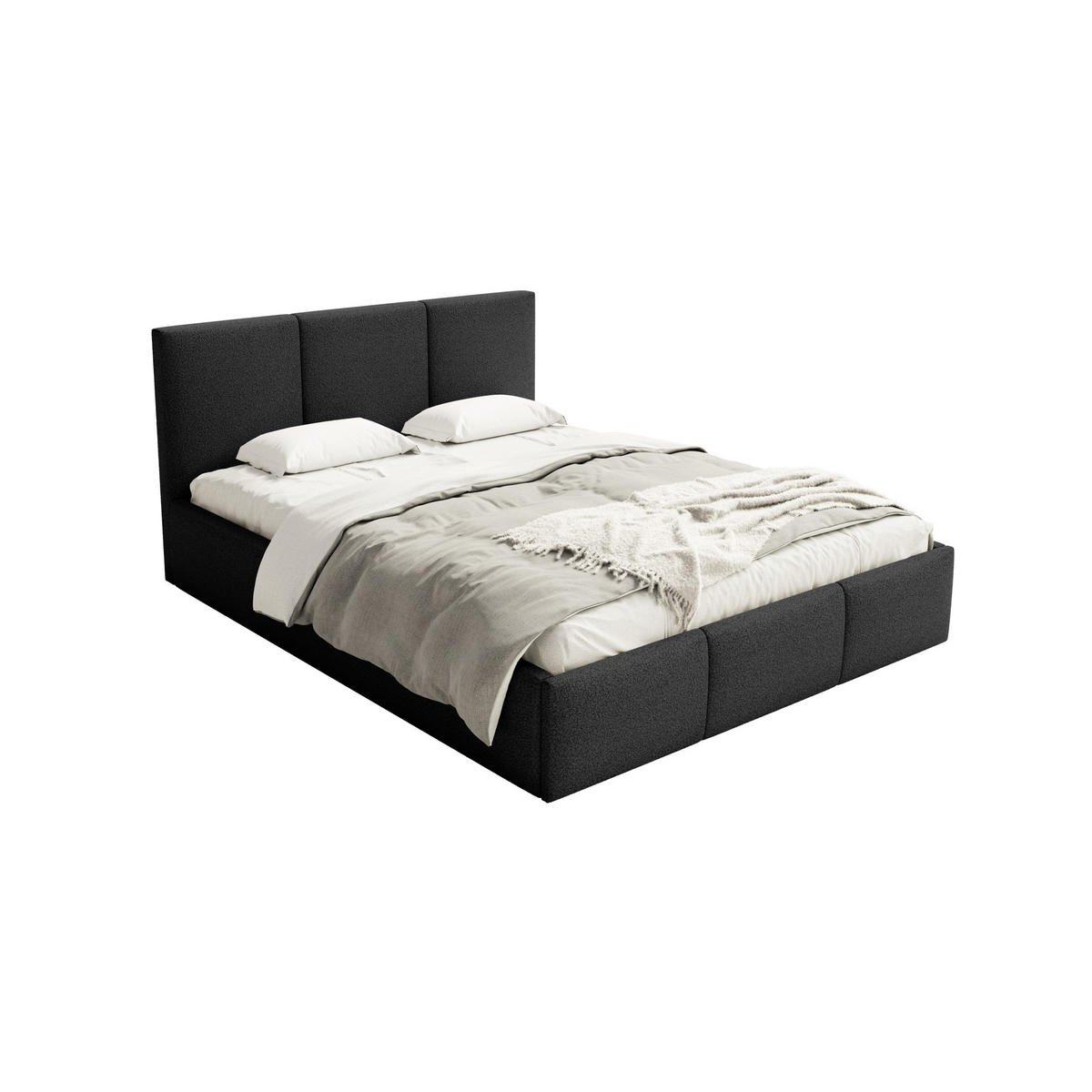 POLSTERBETT Fondi Slim 160x200 cm, Schwarz - Schwarz, Textil (160/200cm) - Fedve