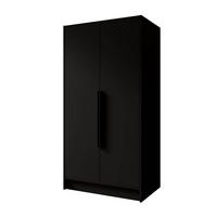 FLÜGELTÜRENSCHRANK PORTO - Schwarz, Holzwerkstoff (102/200/51cm) - Meblini