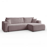 ECKSOFA Sofia in L-Form 277 x 143 cm Schlaffunktion Bettkasten Couch Cord universale Seite, rosa - Rosa, Kunststoff (143/83/277cm) - Margaret Hadas24