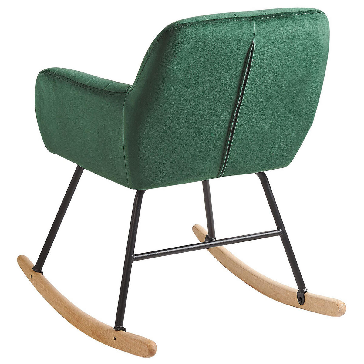 SCHAUKELSTUHL Samtstoff Grün Liarum - Grün, Holz/Textil (60/82/74cm) - Beliani