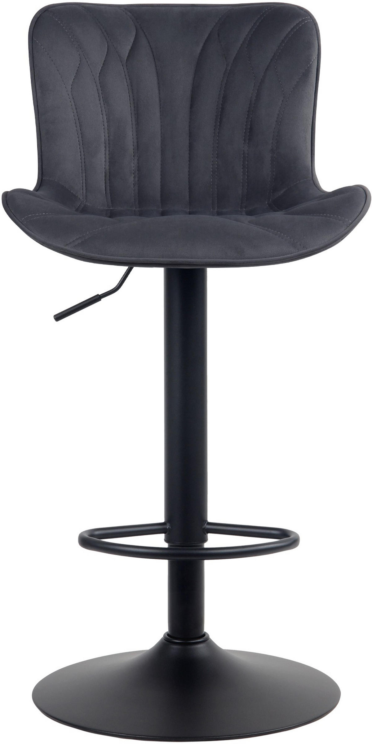 BARHOCKER Linea Samt schwarz - Schwarz, Textil/Metall (48/107/54cm) - TPFLiving