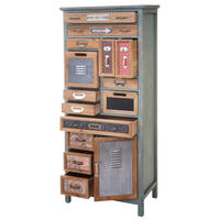 APOTHEKER-SCHRANK Blau, Multicolor - Blau/Multicolor, Holz (57/138/32cm) - MCW