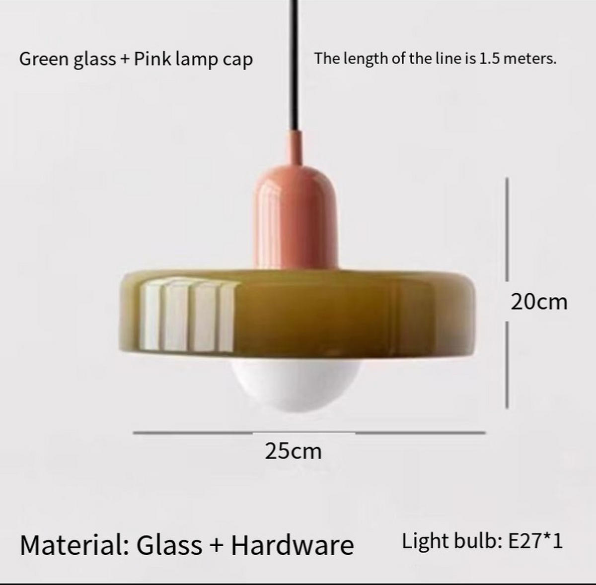 PENDELLEUCHTEN,GLAS, 220 V, 12 W, 25 cm Durchmesser,Dunkelgrün - Dunkelgrün, Glas (25/25/20cm) - Authentics