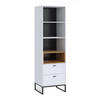 BÜCHERREGAL Randy 60/202/40 mit Schubladen - Schwarz/Weiß, Holzwerkstoff/Kunststoff (60/202/40cm) - Ravio
