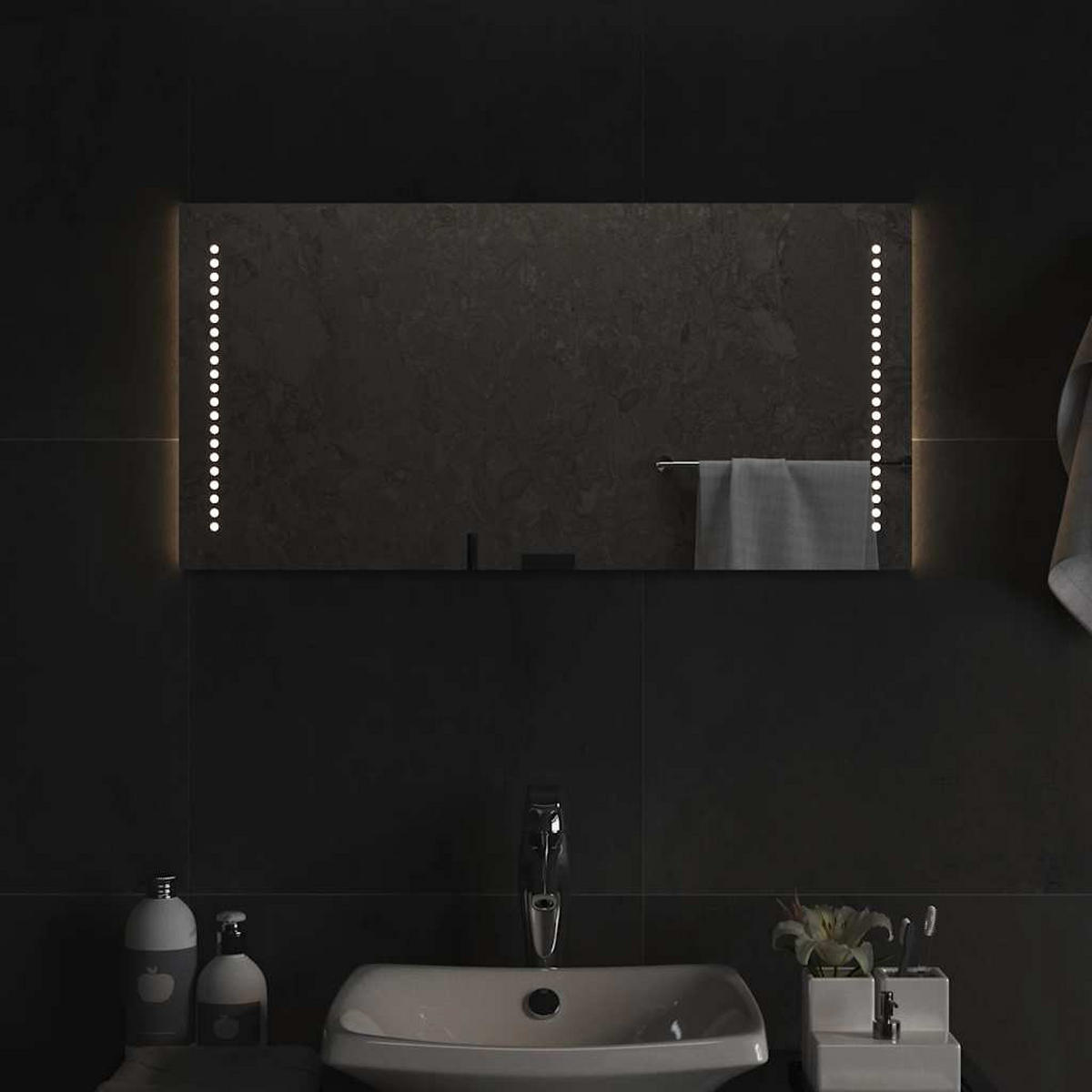 LED-BADSPIEGEL 80x40 cm - Transparent, Glas (40/40/80cm) - furnicato