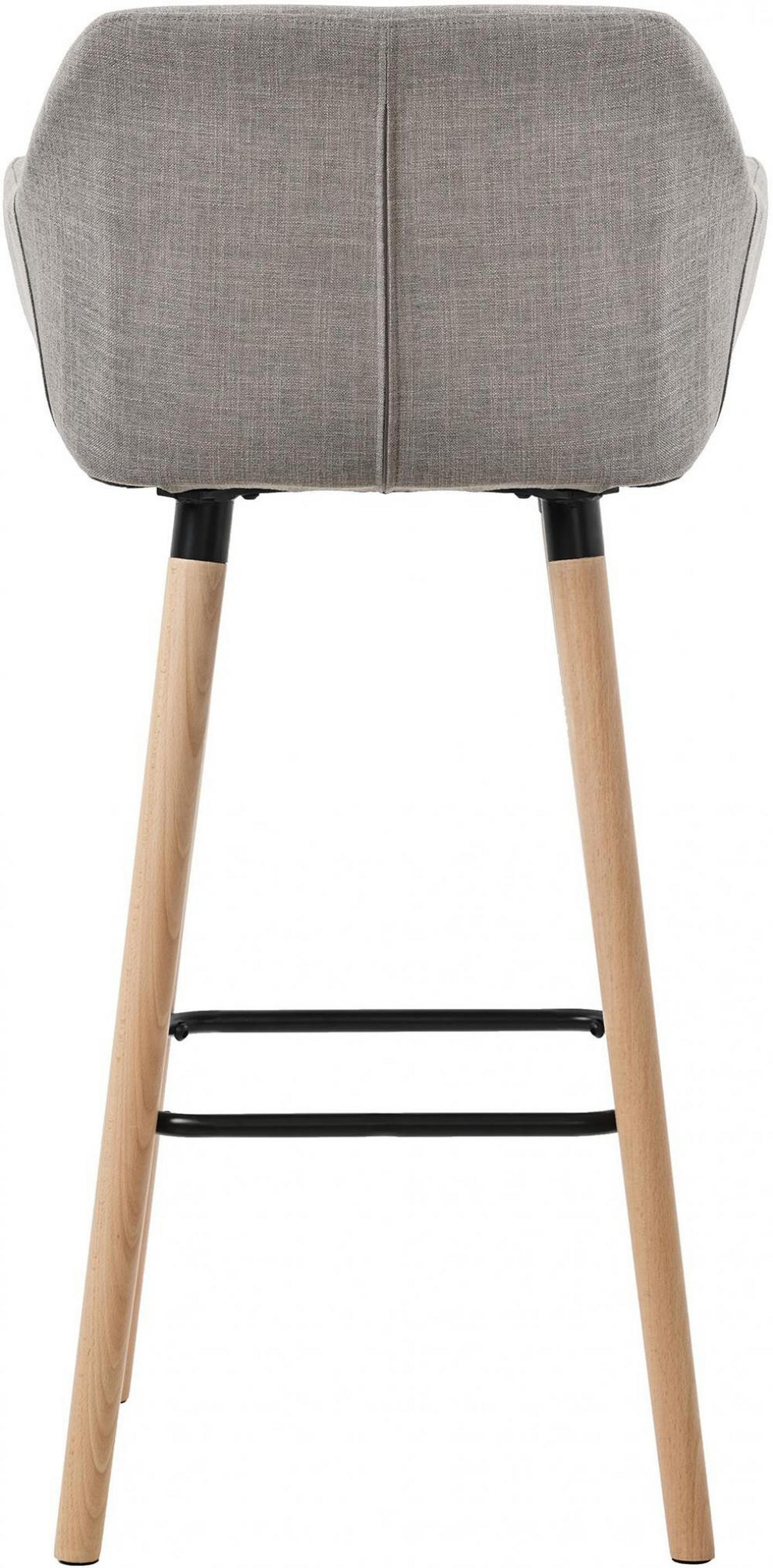 BARHOCKER 2 Stoff Grau - Eukalyptusholzfarben/Grau, Holz/Textil (51/101/50cm) - CLP