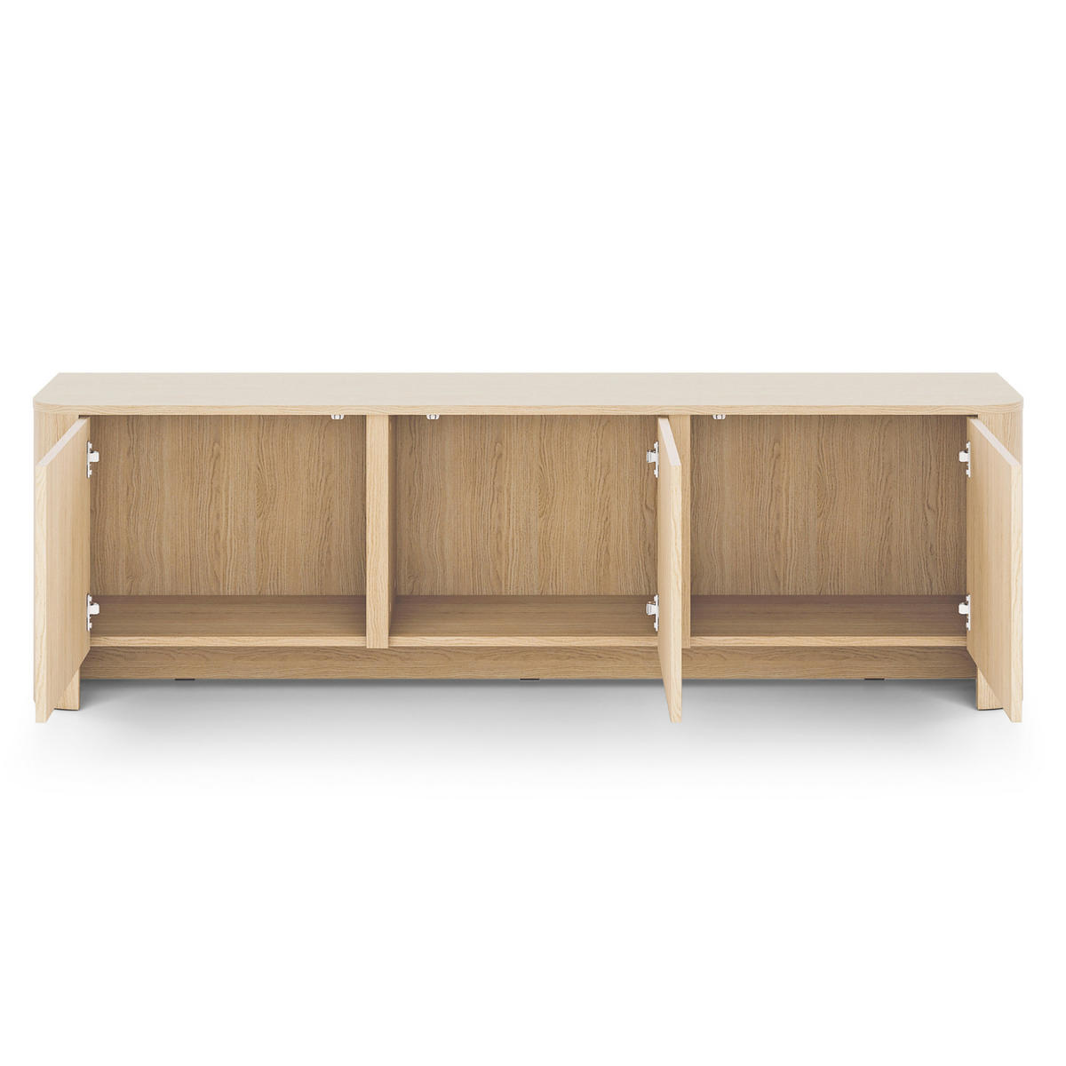 LOWBOARD TV AMOS RTV1-3D Abgerundeter Korpus, Eiche - Eichefarben, Holzwerkstoff/Kunststoff (168/52/39cm) - Komodee