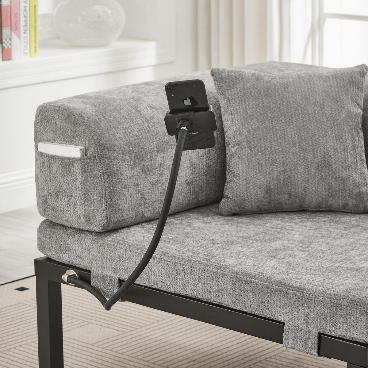 SCHLAFSOFA DE-35084 Hellgrau - Hellgrau, Holz (81/64/176cm) - ComfortXL