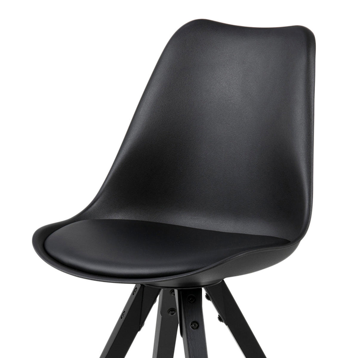 ESSZIMMERSTUHL - Schwarz, Holz/Kunststoff (49/85/55cm) - home24