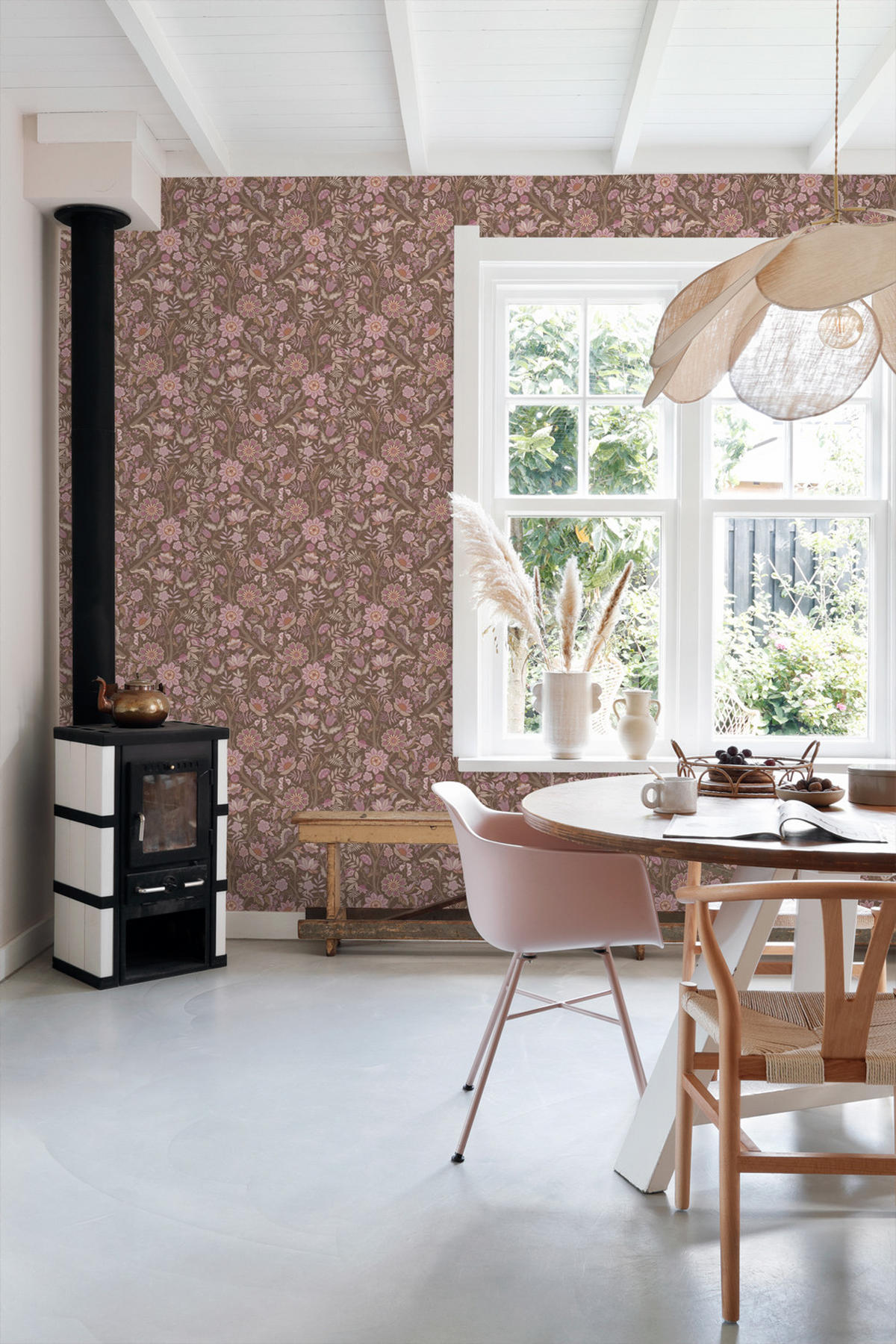 TAPETE Blumenmuster 50 x 900 cm - Lila, Papier (50/900cm) - ESTAhome