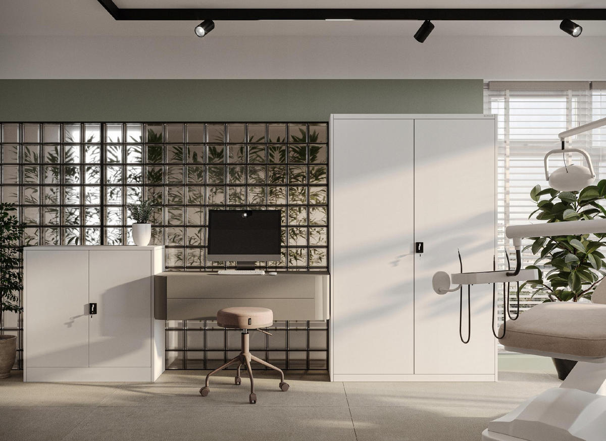 METALLSCHRANK Beata - Grau, Metall (90/93/40cm) - Jan Nowak