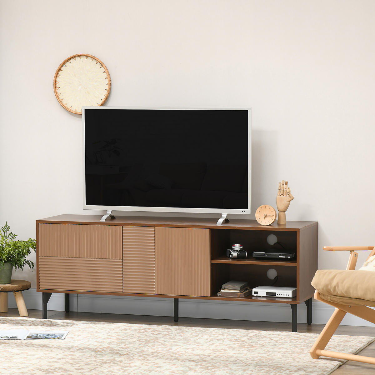 TV-MÖBEL Braun 1 Stück - Braun, Holzwerkstoff (150/56/40cm) - GiPP