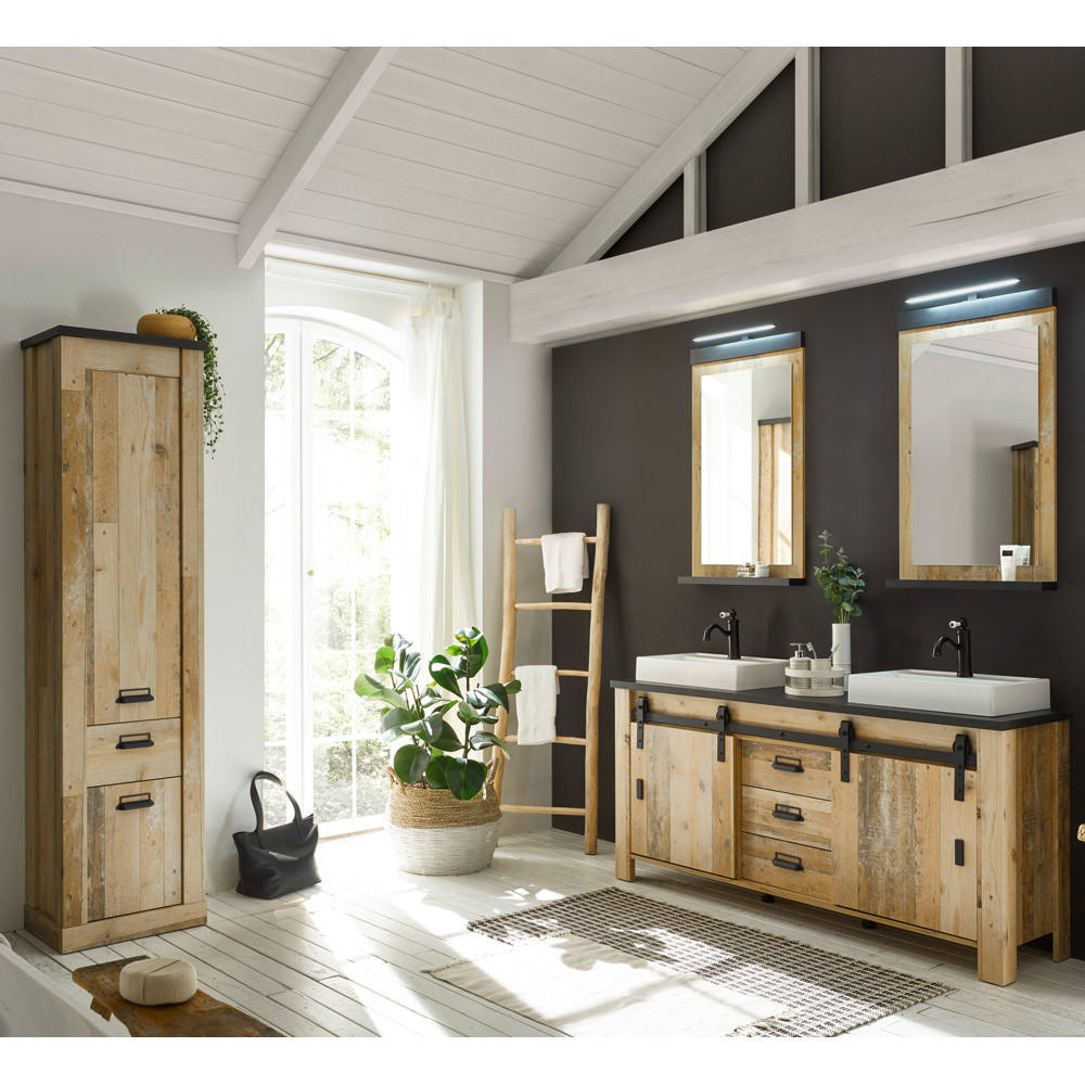 BADMÖBEL-SET 4-TLG. Shelton-61 - Braun, Holzwerkstoff (235/210/43cm) - Lomado