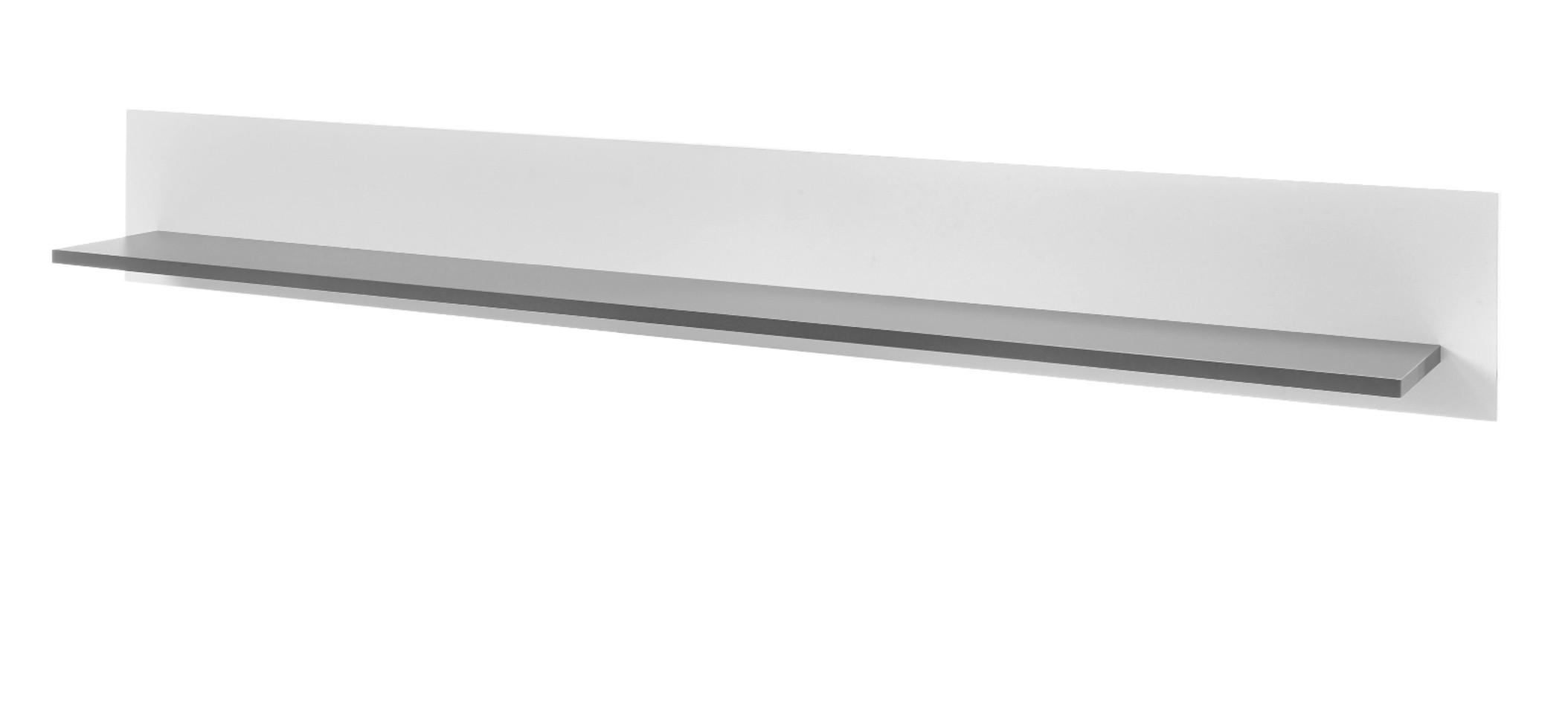 WANDBOARD weiß, anthrazit, Wandregal 160 x 21 cm Bücherregal - Anthrazit/Weiß, Holzwerkstoff (160/21/20cm) - Furn.Design