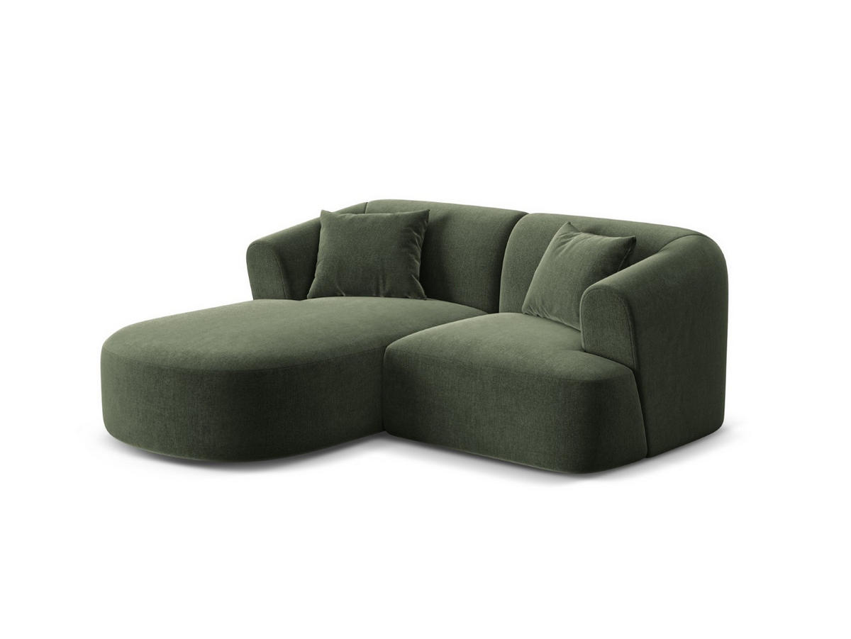 MODULARES-ECKSOFA links Campi aus Samt grün 3 Sitzplätze - Grün, Textil (156/180cm) - Cosmopolitan Design
