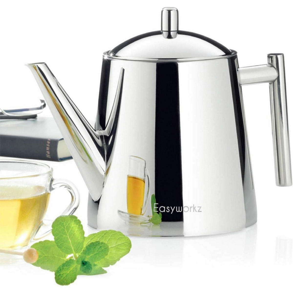 TEEKANNE doppelwandig Edelstahl 1000 ml - Silberfarben, Metall (14.5/19cm)