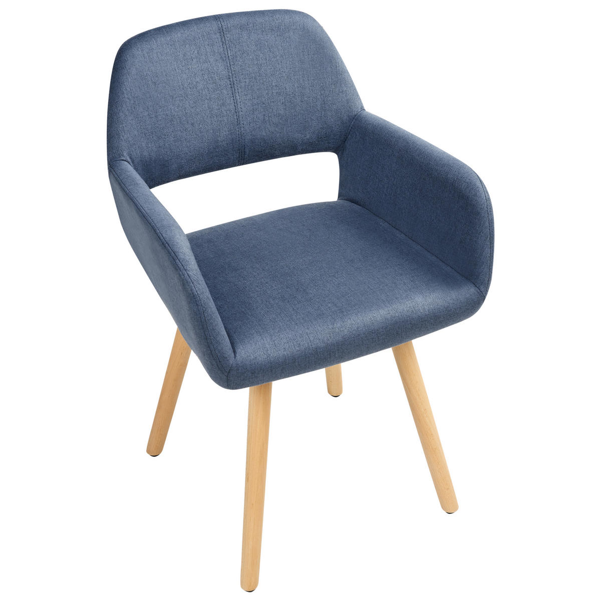 STUHL 2er-Set Polsterbezug Blau Chicago - Blau, Holz/Textil (56/81/56cm) - Beliani