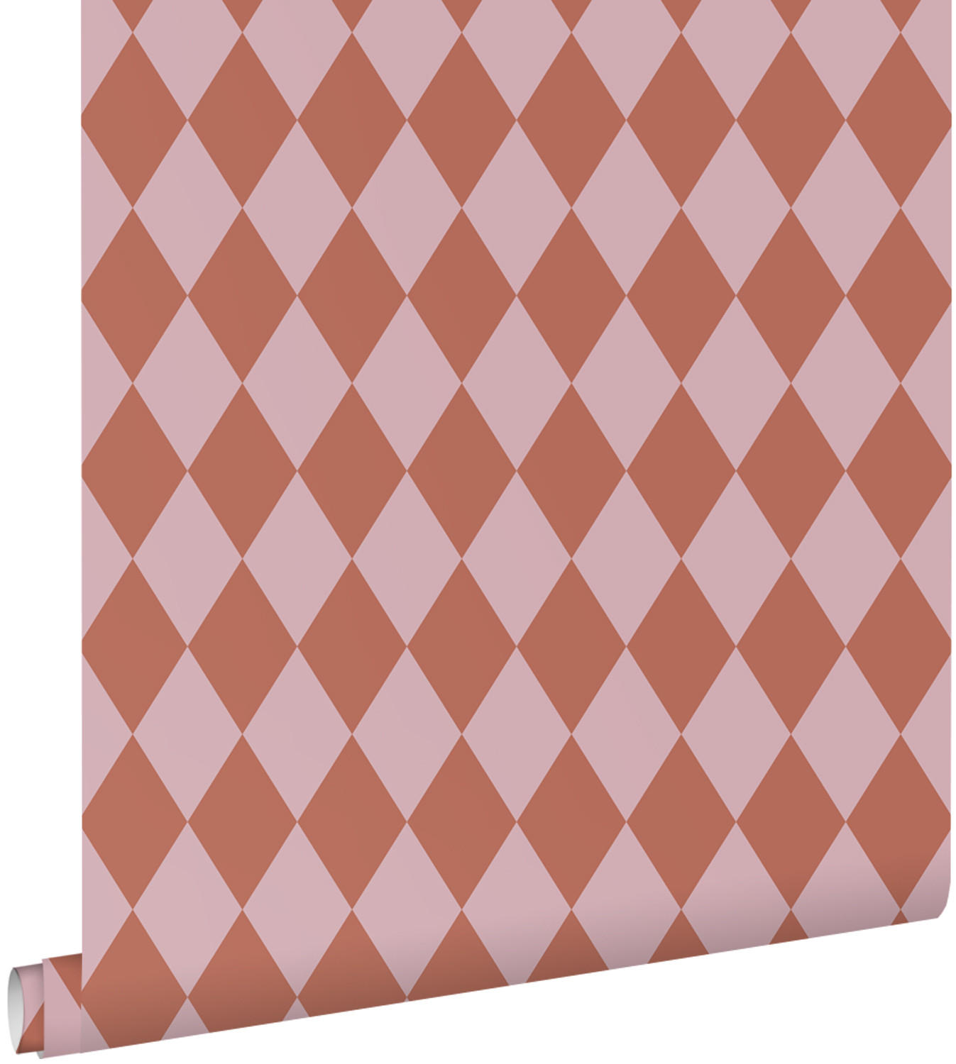 TAPETE Karomuster 50 x 900 cm - Terracotta, Papier (50/900cm) - ESTAhome