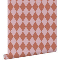 TAPETE Karomuster 50 x 900 cm - Terracotta, Papier (50/900cm) - ESTAhome