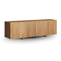 LOWBOARD Travertino Wildeiche Natur / Travertin Naturstein 180 / 46 / 56cm - Wildeiche, Holz (180/56/46cm) - Feldmann-Wohnen