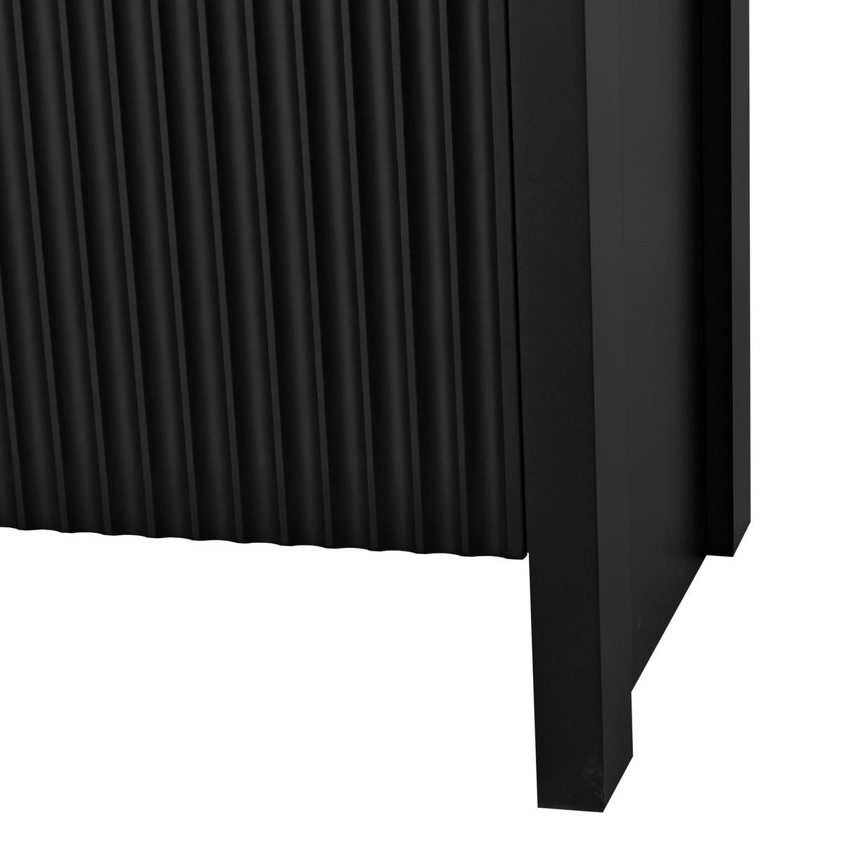 KOMMODE aus Spanplatte 140x38x80cm in Schwarz mit verstellbaren Einlegeböden - Schwarz, Holzwerkstoff (140/80/38cm) - Modfu