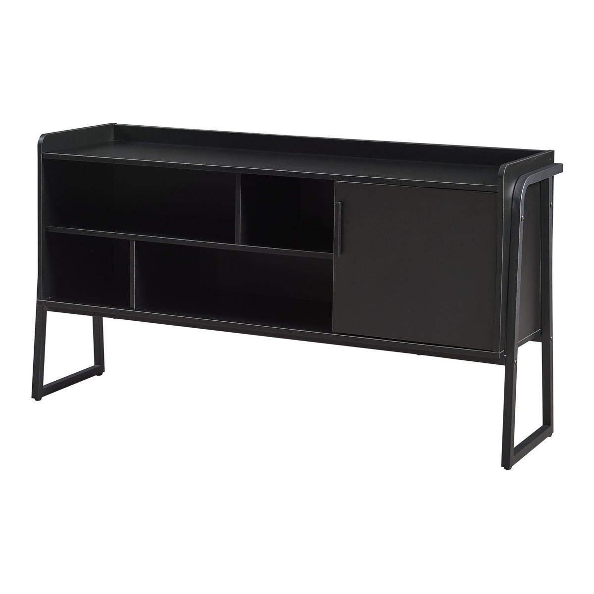 FERNSEHSCHRANK Storfjord - Schwarz, Holzwerkstoff/Metall (33.5/63/120cm) - [en.casa]