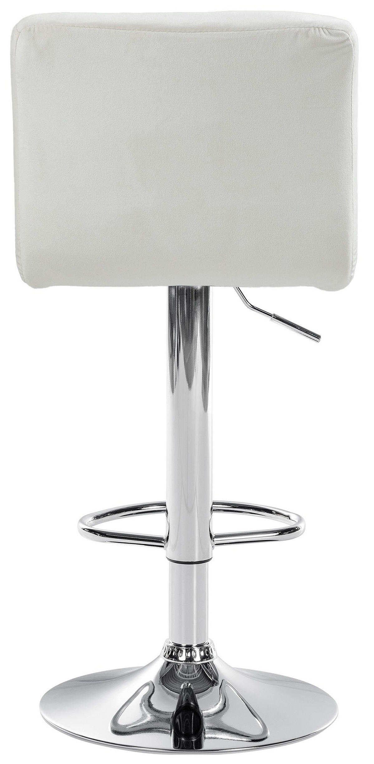 BARHOCKER Peran Samt chrom creme - Chromfarben/Creme, Textil/Metall (46/114/47cm) - TPFLiving