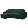 ECKSOFA Hugo L in L-Form mit Schlaffunktion und Bettkasten, Farbe: Grün, Cordstoff, Ottomane Unsiversal - Grün, Textil (244/145cm) - VENASI MÖBEL