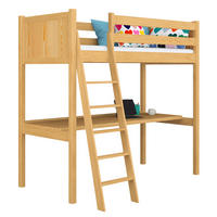 HOCHBETT N04 mit Schreibtisch Naturkiefer 90/180 - Hellbraun, Naturmaterialien/Holz (90/180cm) - N-Wood