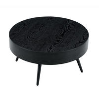 COUCHTISCH 70/35.5 cm Schwarz aus MDF und Metall in runder Form - Schwarz, Holzwerkstoff (70/70/35.5cm) - OKMYHOME