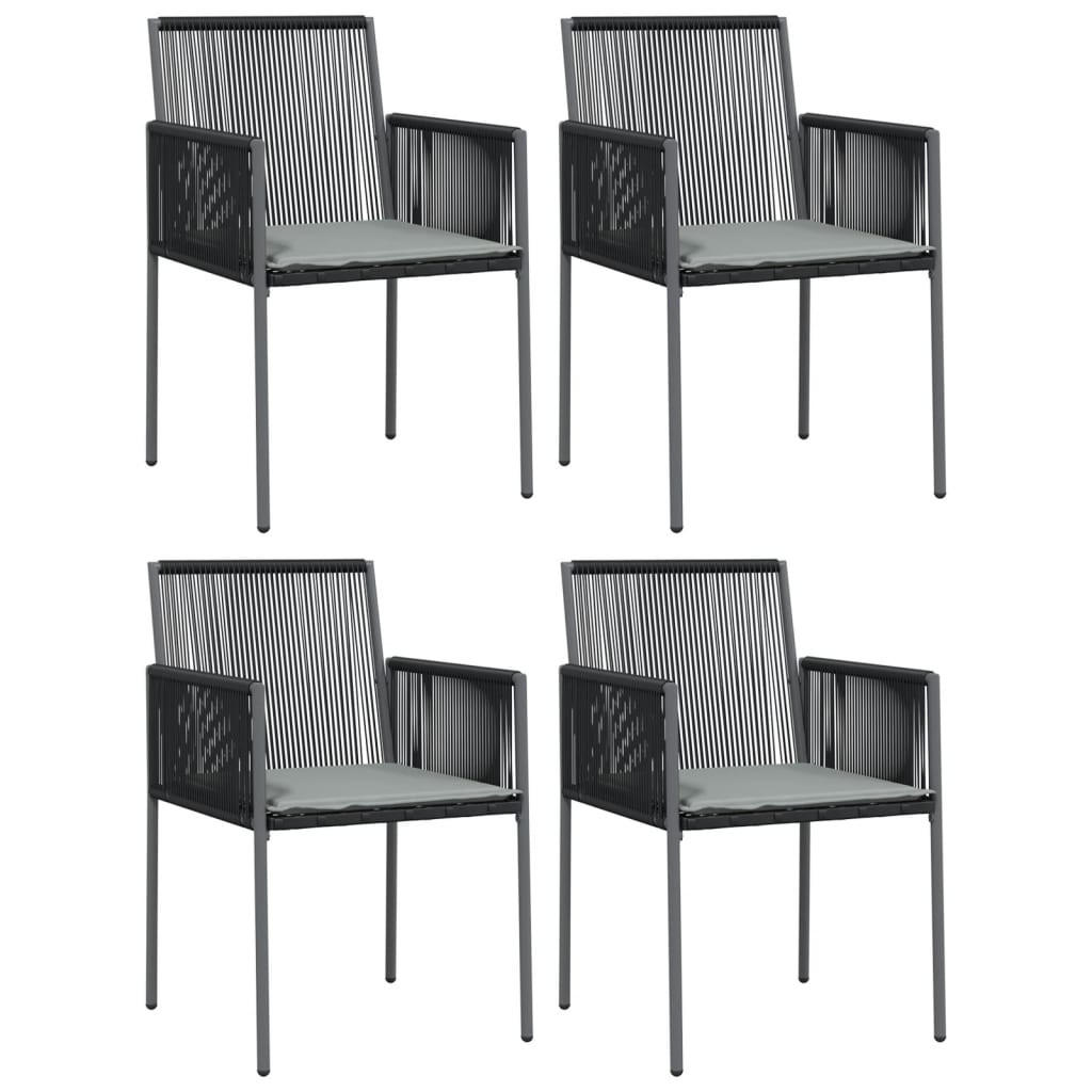 vidaXL Gartenstühle Schwarz 60.5x83.5x54 cm