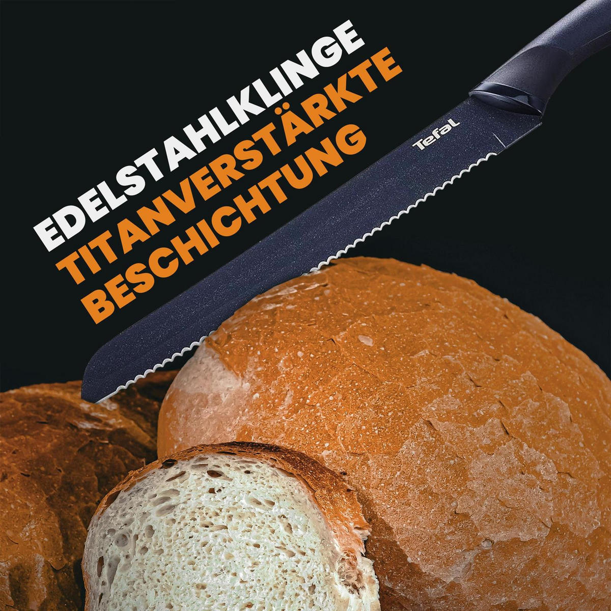 BROTMESSER Fresh Kitchen Brotmesser 20 cm, Klinge aus Edelstahl mit titanverstärkter Antihaftbeschichtung, inkl. Schutzhülle & spülmaschinenfest - Silberfarben, Kunststoff/Metall (34cm) - Bestlivings