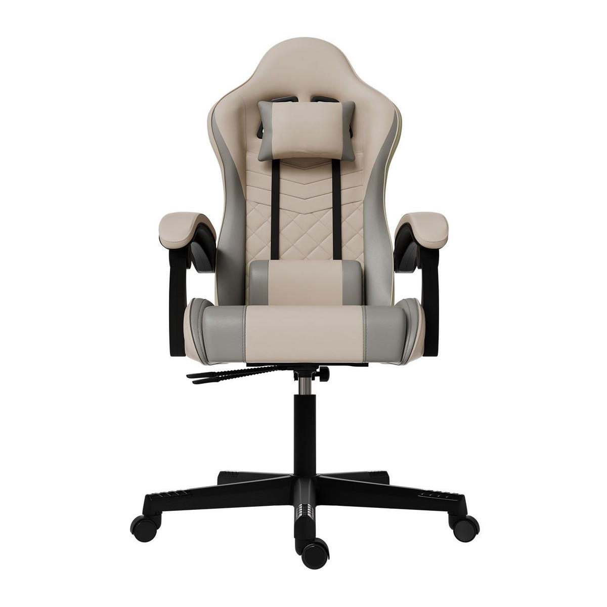 GAMINGSTUHL HyperSeat beige/hellgrau - Beige, Kunststoff (63/131/121cm) - Juskys