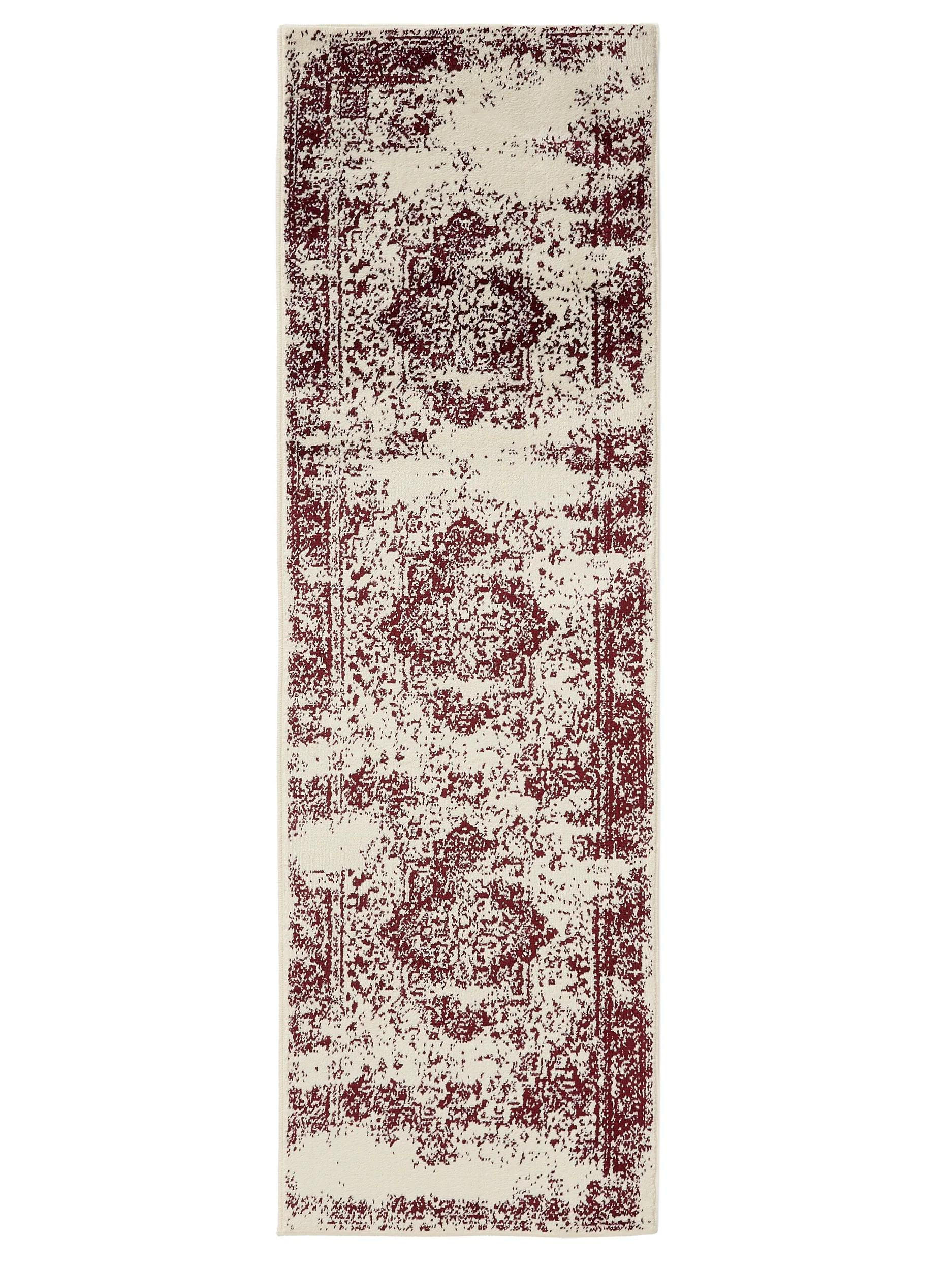 VINTAGE-LÄUFER Suki 80/240 cm - Rot/Creme, Kunststoff (80/240cm) - benuta