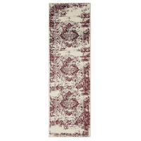 VINTAGE-LÄUFER Suki 80/240 cm - Rot/Creme, Kunststoff (80/240cm) - benuta