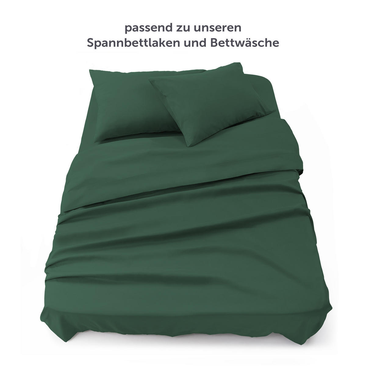 BETTTUCH ohne Gummi 280/275 cm, in Dunkelgrün - Dunkelgrün, Textil (275/280cm) - Blumtal