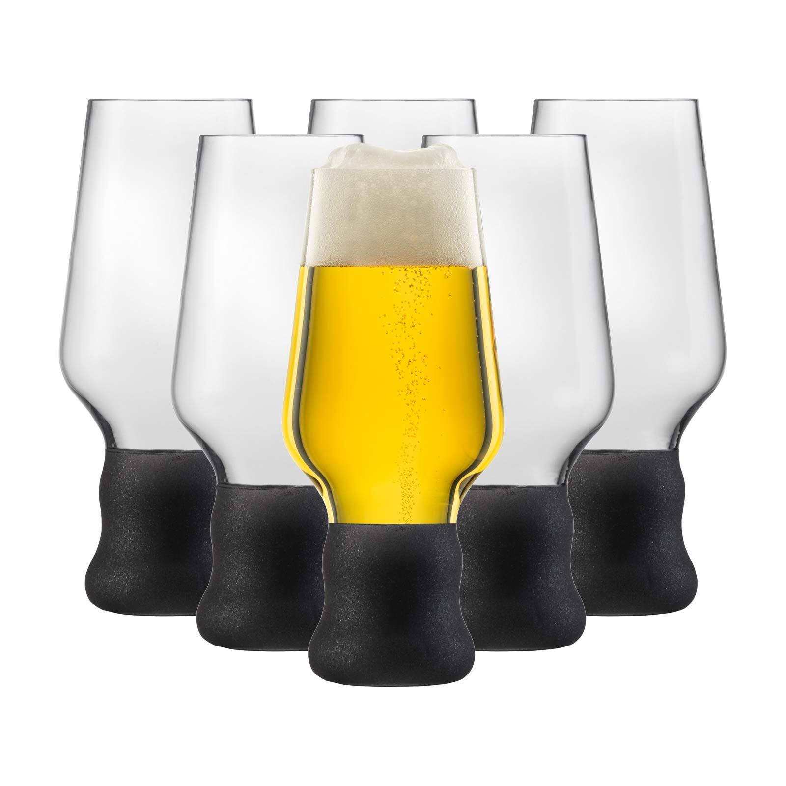BIERBECHER Craft Beer Experts schwarz 450 ml 6er Set - Schwarz, Glas (0.45L) - Eisch