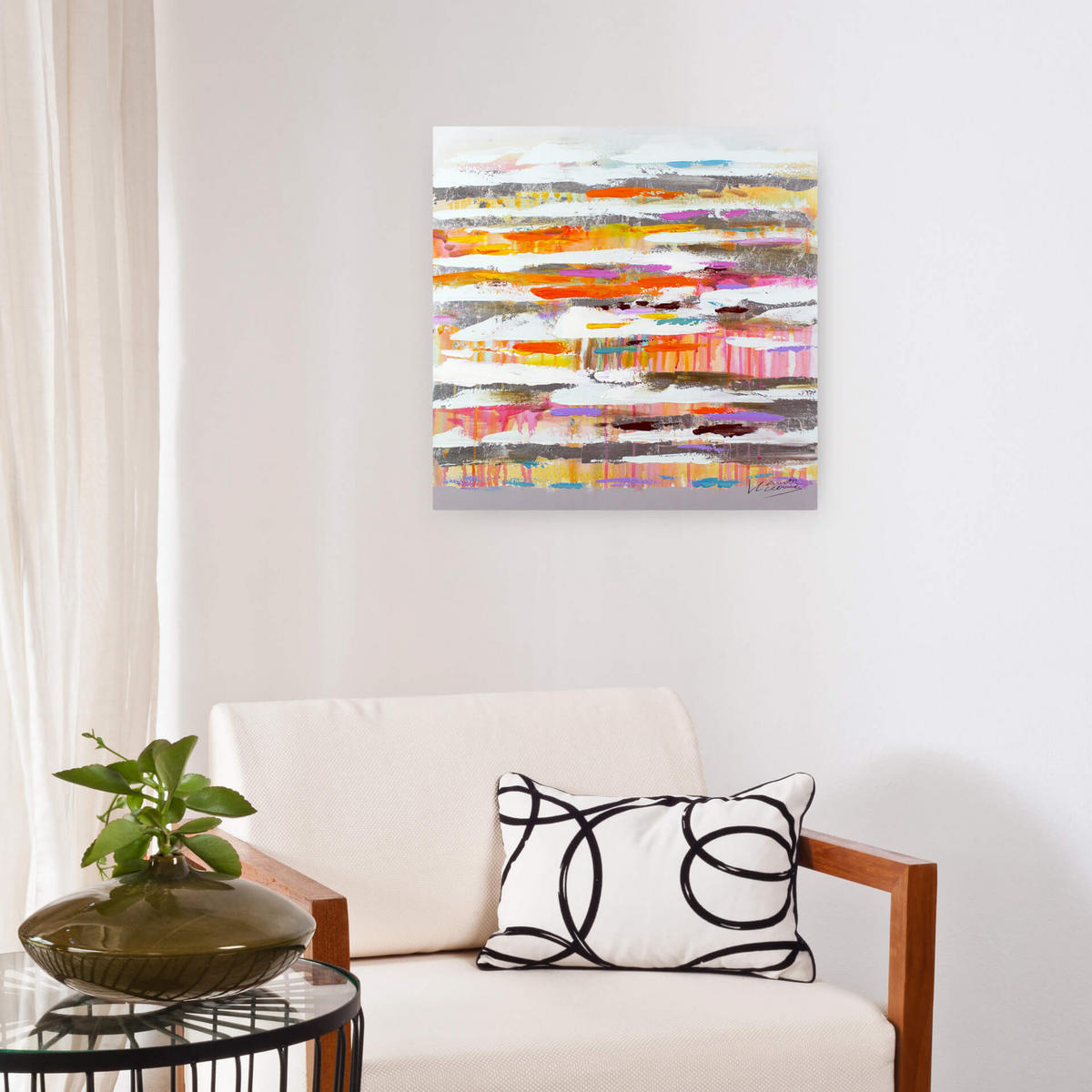 ÖLGEMÄLDE 60/60 cm - Multicolor, Holz/Textil (60/60cm) - KUNSTLOFT