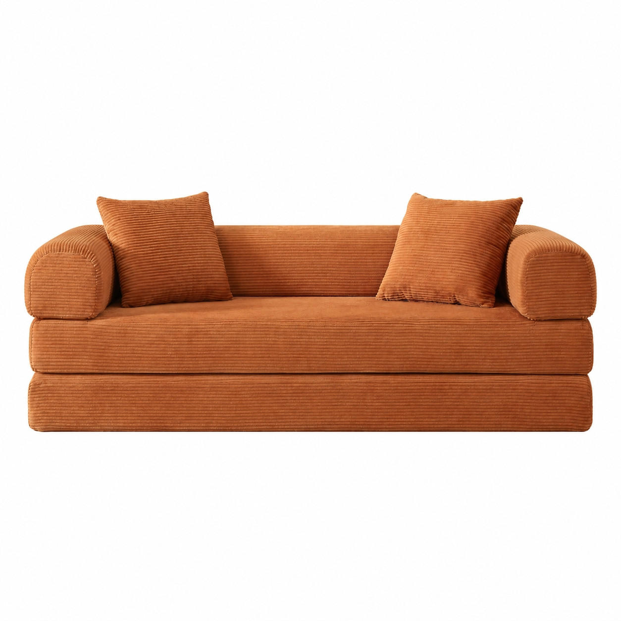 SCHLAFSOFA 195/89/59 cm Terrakotta Samtstoff, 3-Sitzer - Terracotta, Textil (89/59/195cm) - Oxeza
