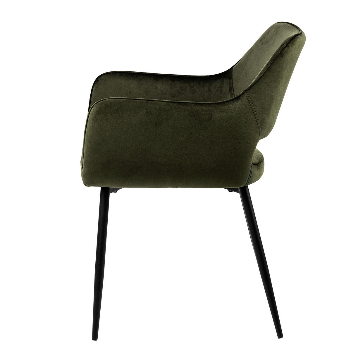 ARMLEHNENSTUHL - Metall / Textil - Olivgrün, Textil/Metall (56/79/60cm) - home24