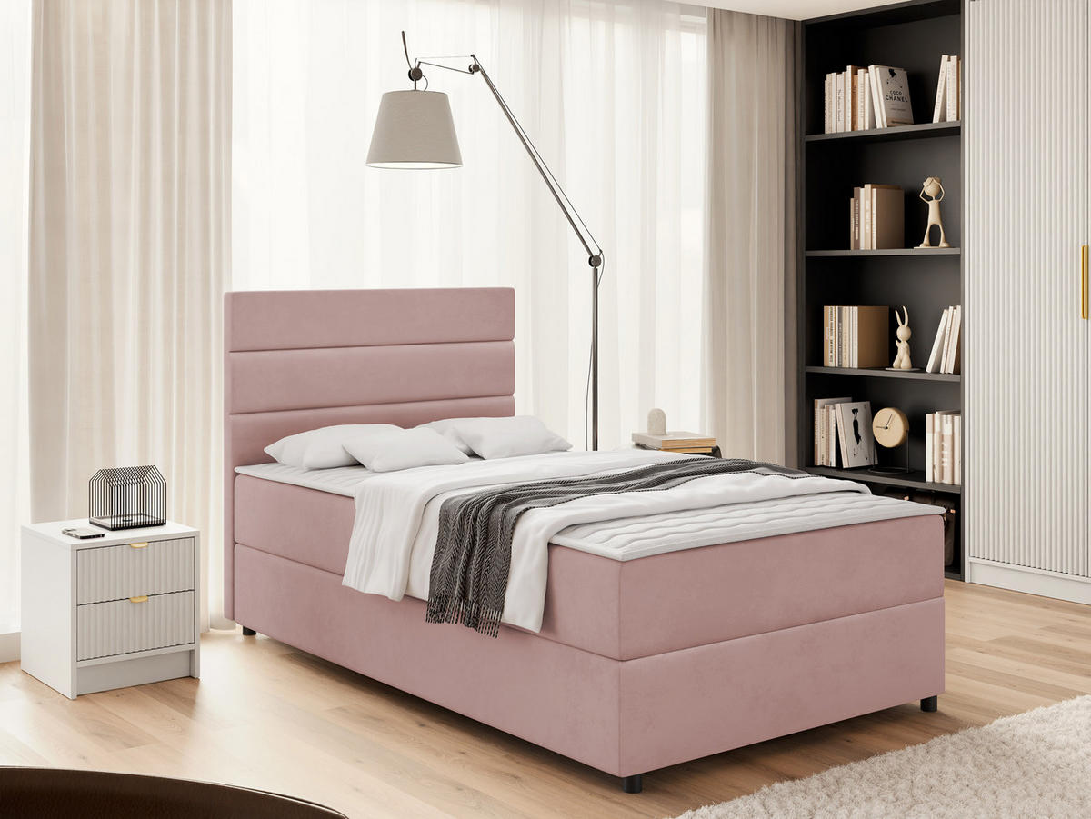 BOXBETT Elen - H3 - Schwarz/Rosa, Holz/Holzwerkstoff (90/200cm) - MIRJAN24