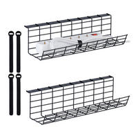 2XKABELKANAL - Schwarz, Metall (14/43/11cm) - Relaxdays