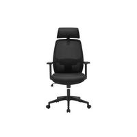 BÜROSESSEL - 64 x 62 - stoff - schwarz Delrino - Schwarz, Textil (64/124/62cm) - Vente-Unique