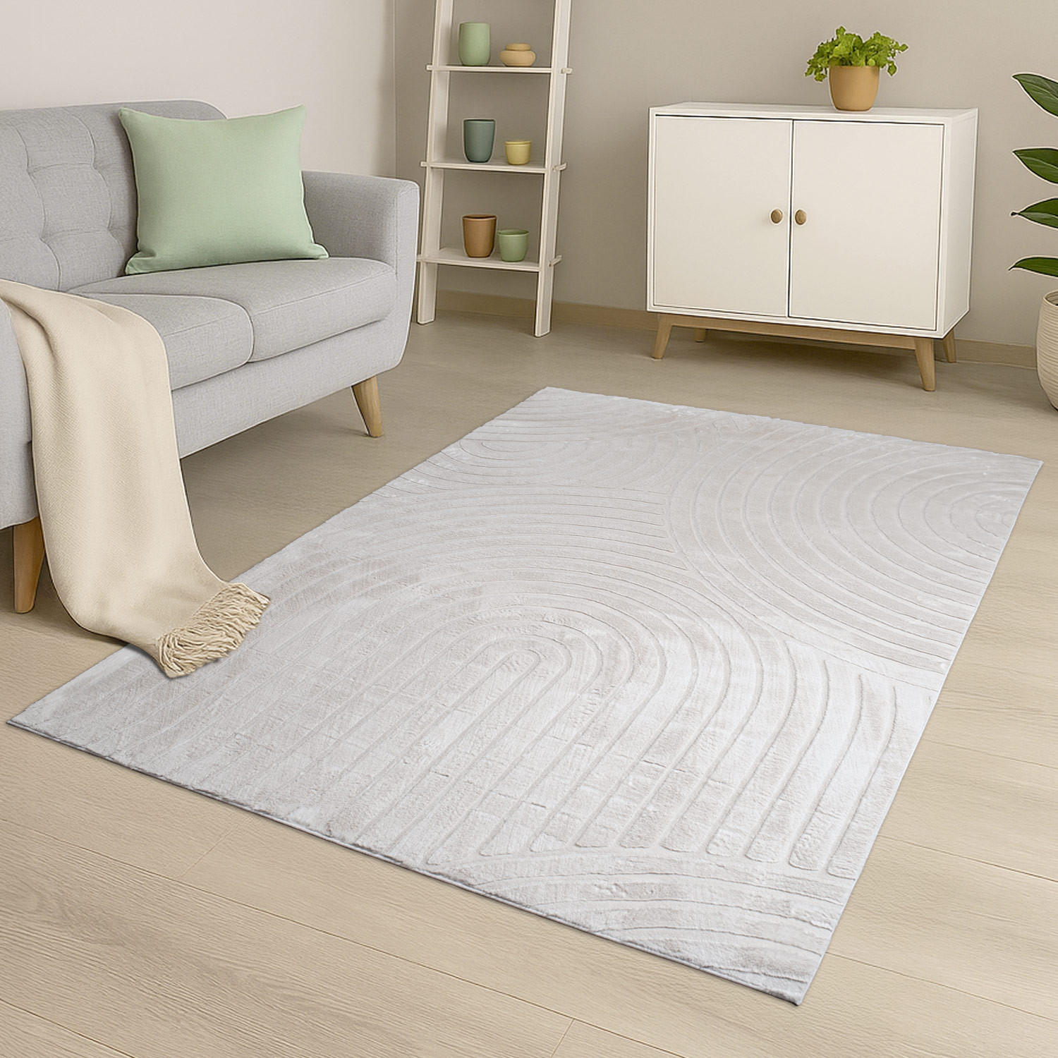 KURZFLOR-TEPPICH Waves 501 Hellgrau/ Taupe 160x230 cm - Taupe, Textil (160/230cm) - carpet city