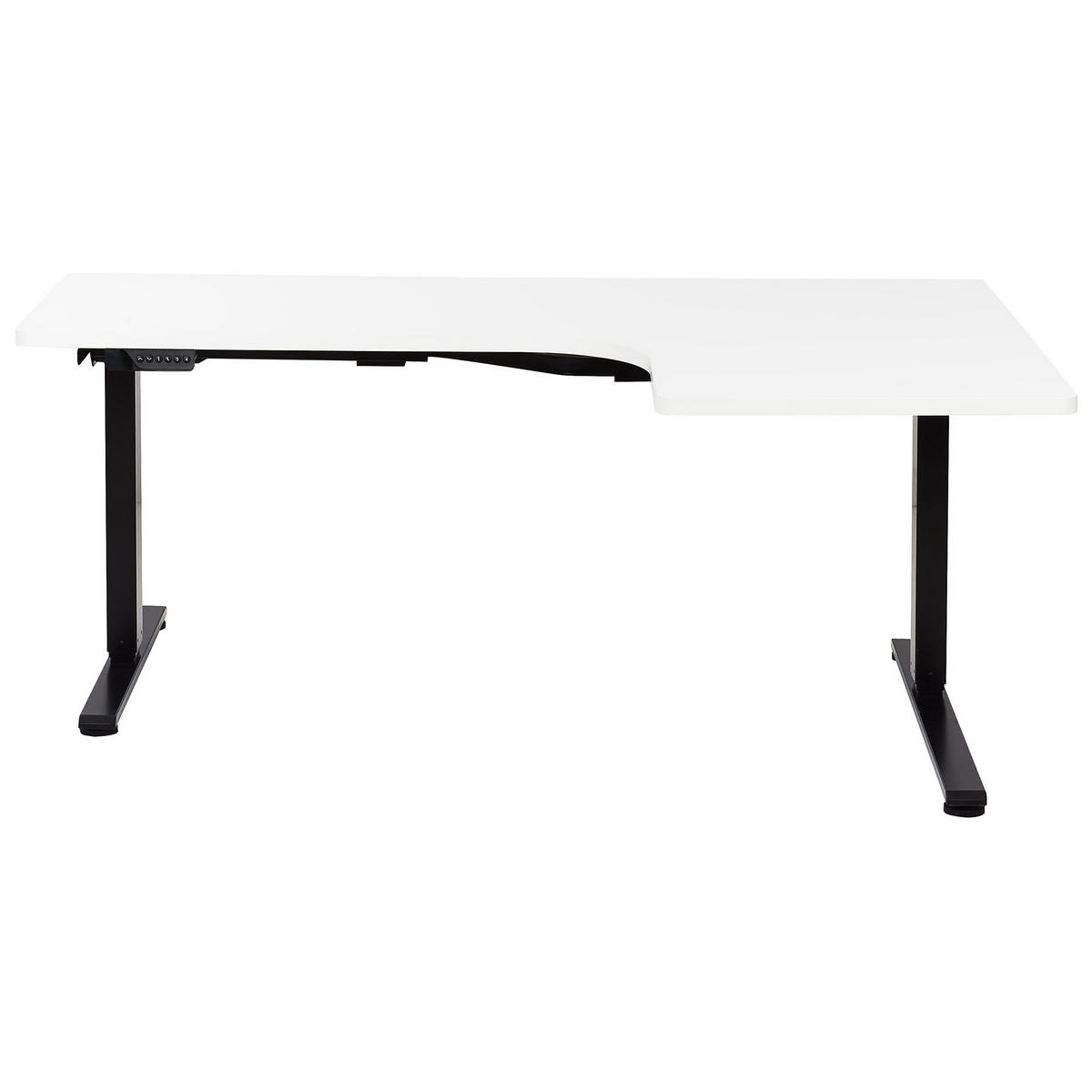 SCHREIBTISCH 160x60 cm elektrisch Schwarz/Weiß Destines - Schwarz/Weiß, Holzwerkstoff (109/160/60cm) - Beliani