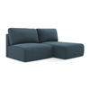 ECKSOFA mit Schlaffunktion rechts Strukturstoff Stoff Blau - Blau/Pink, Kunststoff/Textil (210/149cm) - Makamii